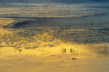 Sticker - xiapu tidal flats landscape in dawn