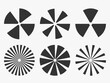 simple retro black monochrome color set of sunburst, rays elements for background, pattern, banner, label, texture etc. vector design. 