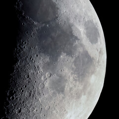 Wall Mural - first quarter moon seen with telescope