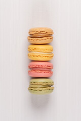 Poster - Four macaroons on white vinyl background