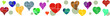 Multi coloured love hearts banner illustration