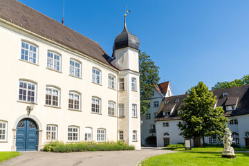 Sticker - view of the historic castle and castle grounds in Isny in southern Germany