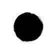 © Анастасия Гевко - Black paint vector circle. Hand painted ink blob, round button, grunge dot. Hand drawn grunge circle isolated on white. Dry rough edges. Rounded black paint brushstroke. Grungy smear and rough stain.
