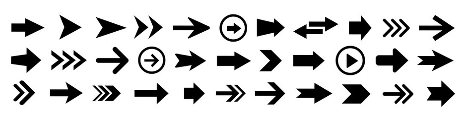 Wall Mural - arrows set. arrow icon collection. set different arrows or web design. arrow flat style isolated on 