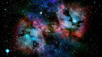 Wall Mural - spiral galaxies and nebula in space. elements of this image furnished by nasa.
