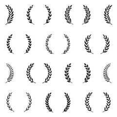black and white award wreaths. seamless pattern. vector illustration.