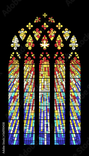 Fotomural Stained Glass Window Cathedral Mosaic Medieval Style