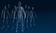 Human bodies made of ones and zeros. 3d rendering