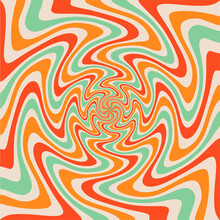 Retro 70s Wavy Abstract Background Vector Illustration