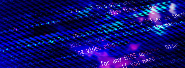 Abstract Technology Binary Code Dark Blue Background. Cyber Space Concept.