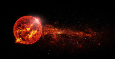 Wall Mural - sun on space background. elements of this image furnished by nasa.