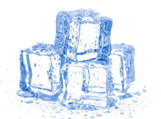 Wall Mural - ice cubes isolated on white