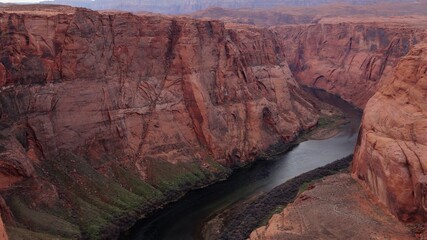 Sticker - Aerial shot of the Colorado River flowing through the Grand Canyon In Arizona, USA