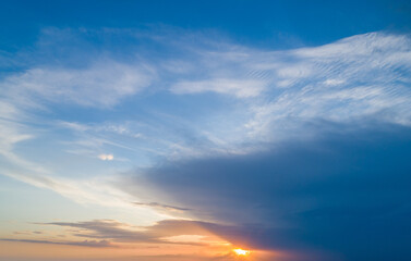 Canvas Print - Sunset sky with multicolor clouds