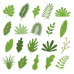 Wall Mural - Leaves set