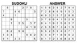 © Katya Ptitsa - Vector sudoku with answer. Educational game with numbers for kids and leisure for adult on white background.