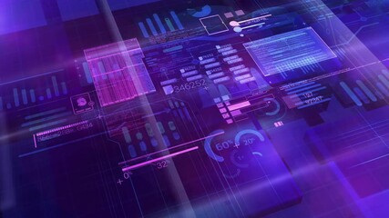 Wall Mural - virtual computer 3d space with a code.
