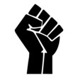 The raised fist symbol of solidarity and support 