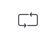 Repeat thin line icon set on white background, audio, music, flat, minimalistic. Technology icon.