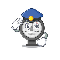 Poster - A handsome Police officer cartoon picture of pressure gauge with a blue hat