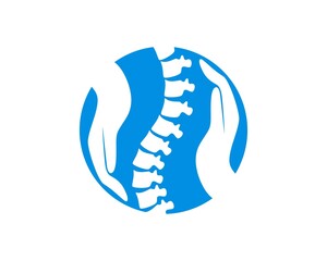 Poster - Spine health care with blue circle