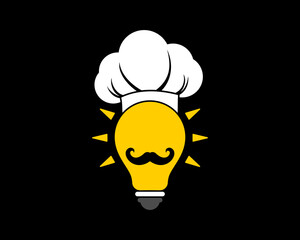 Poster - Bulb with gentleman chef hat