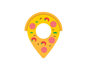 Sticker - Pizza with pin location shape