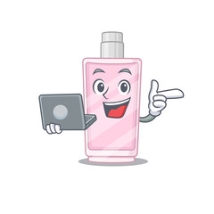 Sticker - A neat cartoon character of perfume l working at home during pandemic