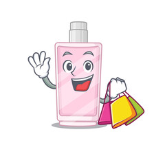 Sticker - Perfume wealthy cartoon character concept with shopping bags