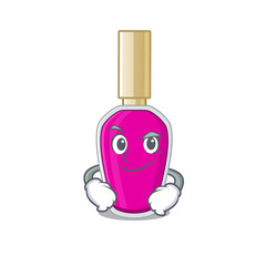 Poster - A cute caricature picture of pink nail polish having confident gesture