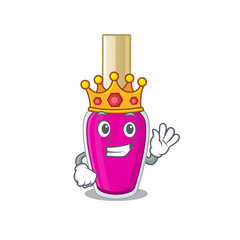 Canvas Print - A humble King of pink nail polish caricature design style with gold crown