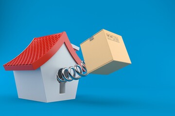 Poster - House with cardboard box