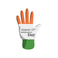 Canvas Print - hand of happy india independence day detailed style icon vector design