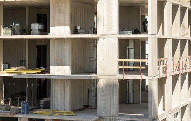 Poster - Apartment building in the construction process