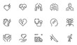 © kuroksta - Heart Attack Vector Line Icons. Heart Disease, Symptoms, Cardiology. Editable Stroke. 24x24, 48x48, 96x96 Pixel Perfect.