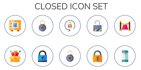 Canvas Print - closed icon set