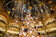 Christmas decorations shopping mall in Paris, France