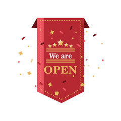 Canvas Print - we are open detailed style icon vector design