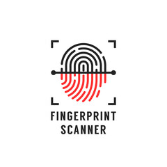 Wall Mural - linear fingerprint scanner simple icon