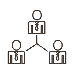 Sticker - businessmen teamwork figures network line style icon