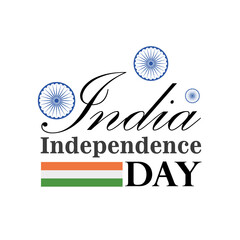 Wall Mural - flag and ashoka wheels of happy india independence day detailed style icon vector design