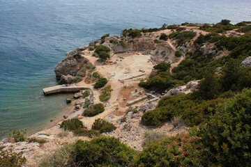 Archaeological site of Heraion near Lake Vouliagmenis Loutraki Greece