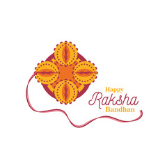 Wall Mural - Raksha bandhan yellow flower wristband detailed style icon vector design