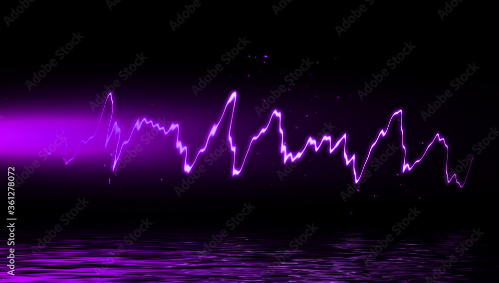 Abstract realistic purple nature lightning thunder background . Bright ...