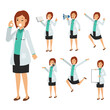 © Thidarat - Vector Set of Female Doctor character. medical Illustration.
