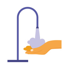 Poster - Hands washing under water tap vector design