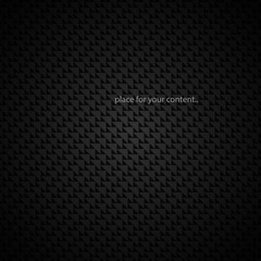 Dark vector carbon fiber closeup texture. Black abstract industrial background with geometric shapes