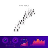 Fototapeta Paryż - Morocco people map. Detailed vector silhouette. Mixed crowd of men and women. Population infographic elements