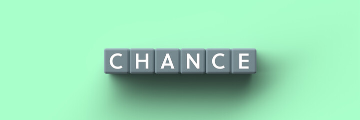 Wall Mural - 3d cubes with the word chance