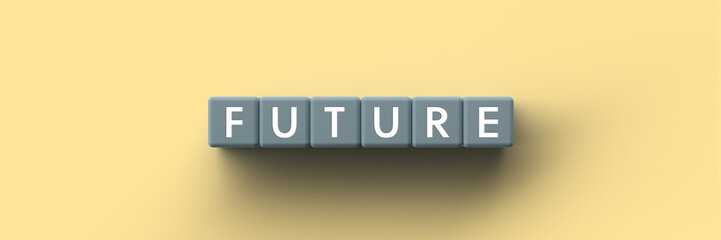 Wall Mural - cubes with the word future